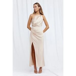Significant Other Gracie Beige One Shoulder Cocktail Formal Dress Size 10